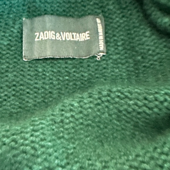 Zadig & Voltaire Forest Green Alma Cashmere Sweater Size S - Picture 7 of 16